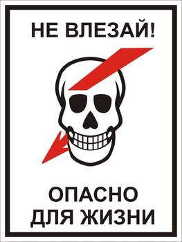 S29/1 Не влезай! опасно для жизни! - Знаки безопасности - Знаки по электробезопасности - . Магазин Znakstend.ru