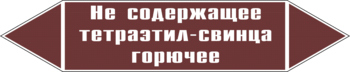 Маркировка трубопровода "не содержащее тетраэтил-свинца горючее" (пленка, 716х148 мм) - Маркировка трубопроводов - Маркировки трубопроводов "ЖИДКОСТЬ" - . Магазин Znakstend.ru